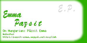 emma pazsit business card